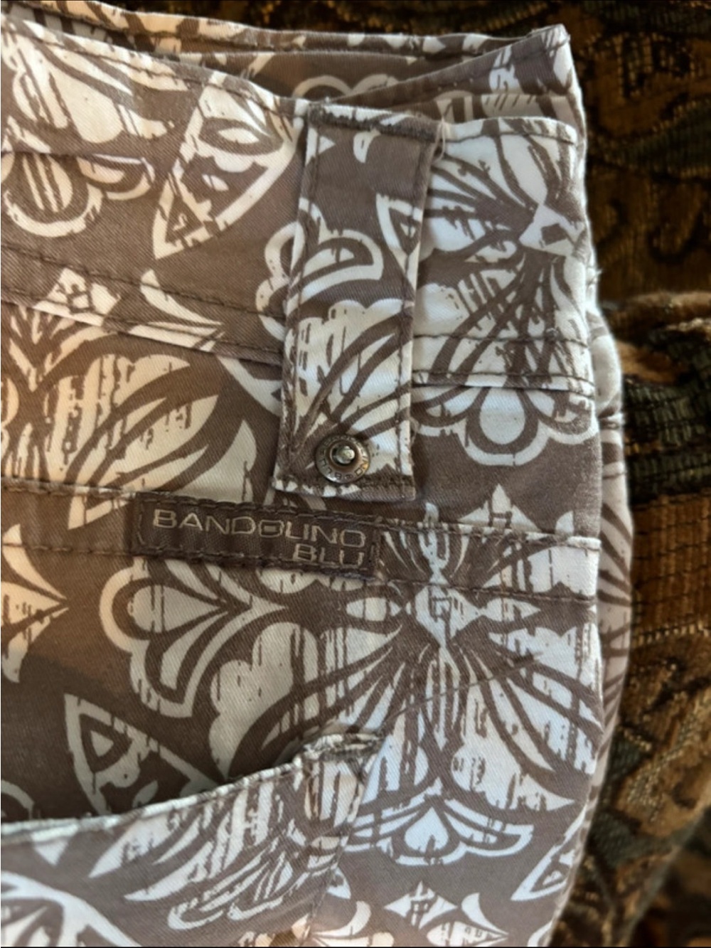 Men's Taupe Floral Print Pants